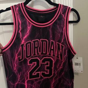 NWT- youth size large Jordan  Pink Lightning Graphic Tank